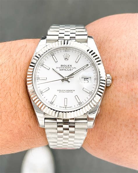 rolex datejust 41 fluted dial|Rolex Datejust 41mm white gold.